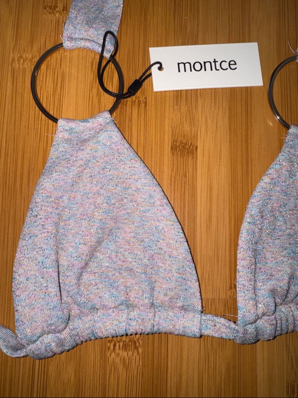 Montce Multicolor Pastel Ring Halter Bikini Top - Picture 2 of 3